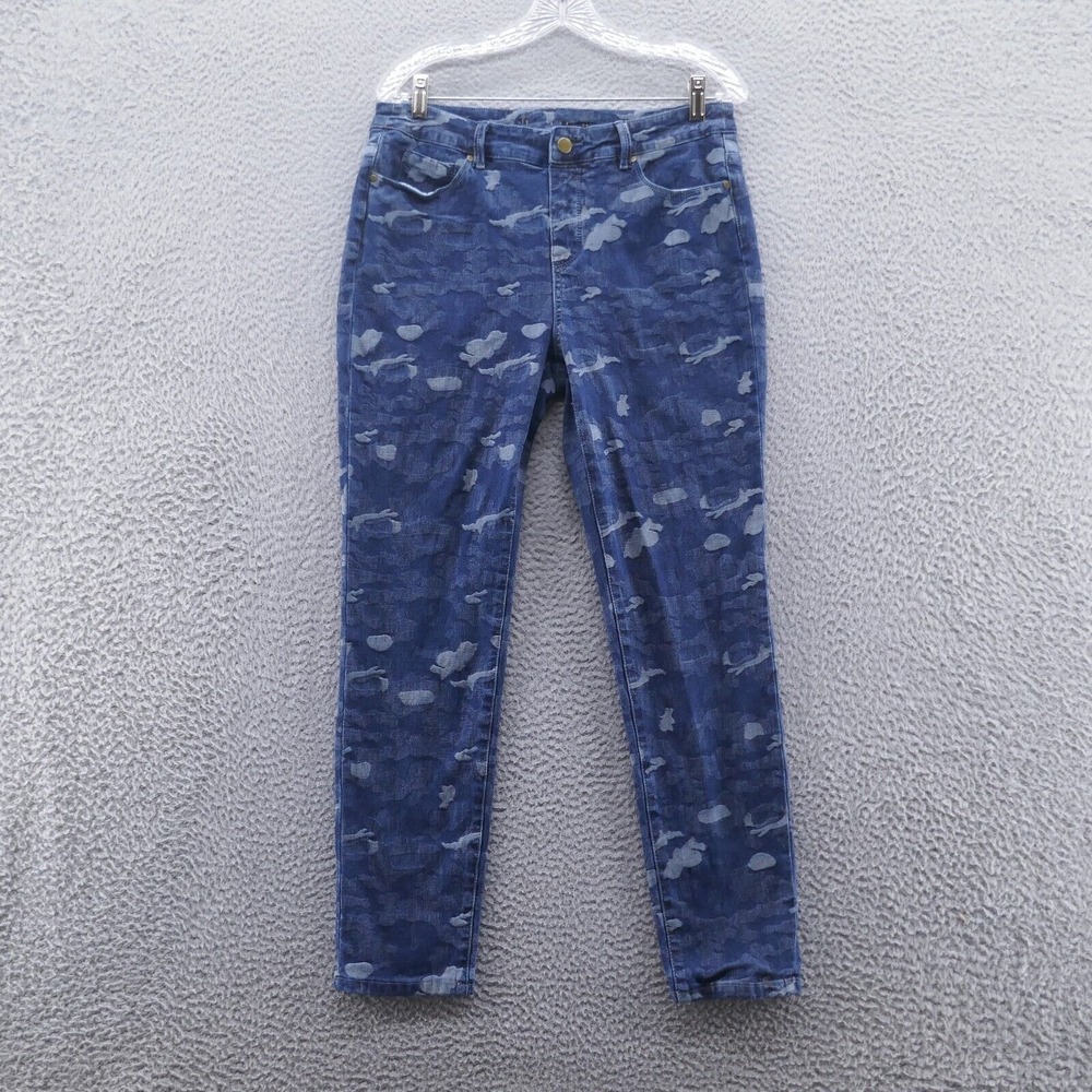 Soft Surroundings Blue Camo Skinny Jeans